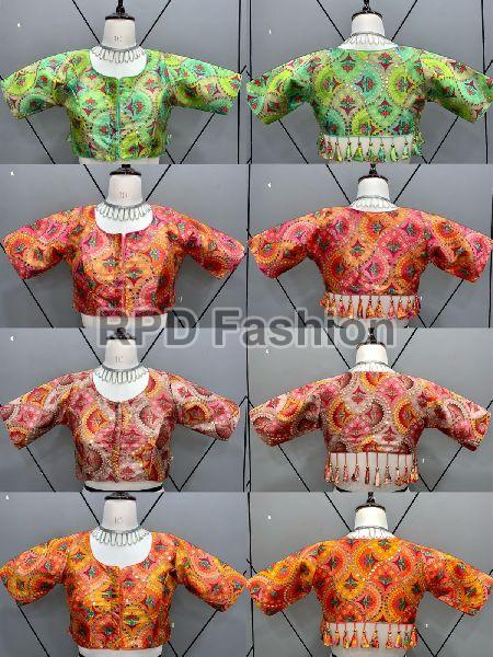Heavy Fantom Silk Printed Mirror Blouse – Designer & Comfortable