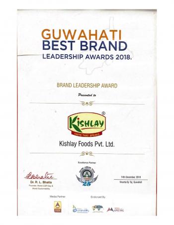 Awarded Guwahati Best Brand Leadership Awards 2018