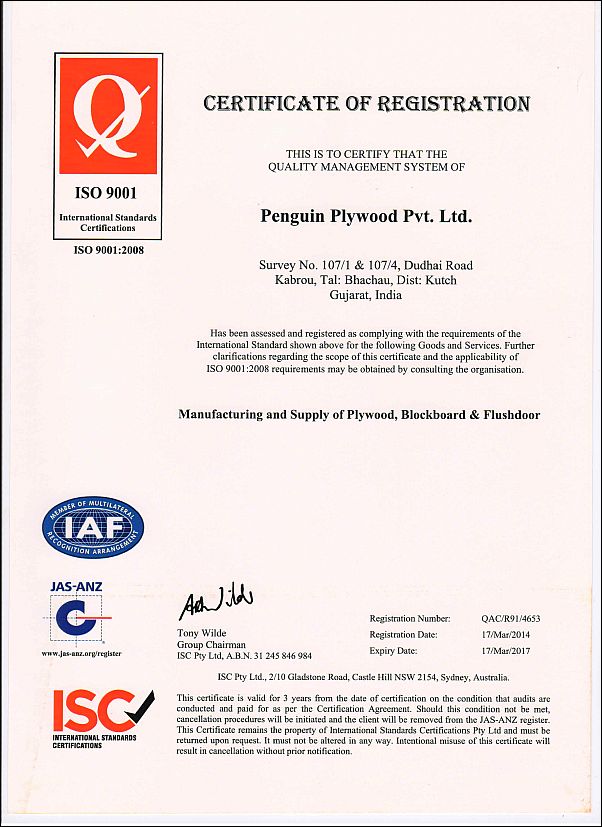 Certificate of ISO:9001