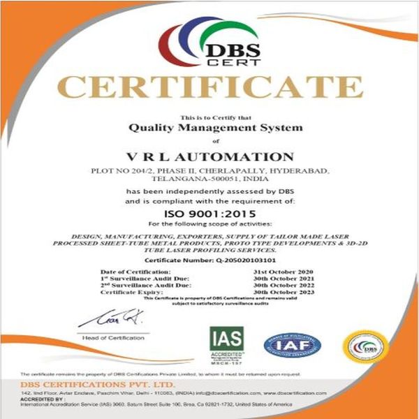 ISO Certified Company : 9001-2015
