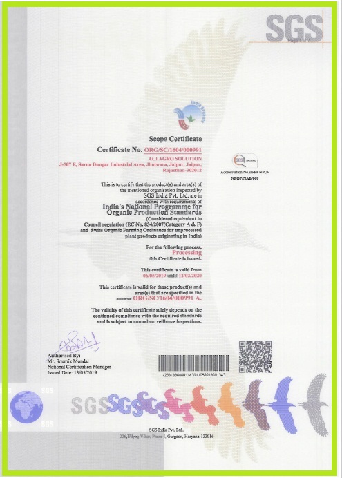 Organic Certificate 01