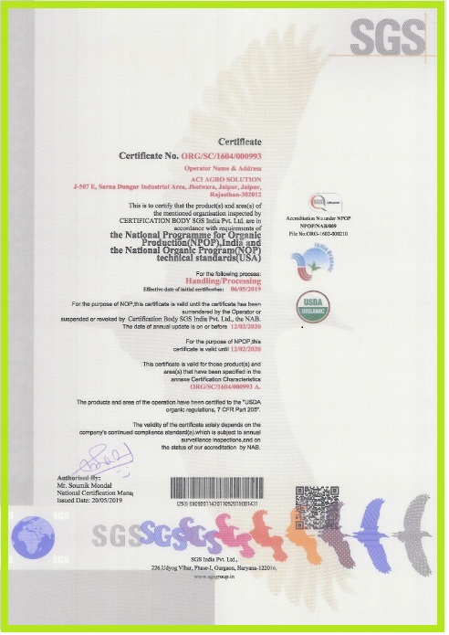 Organic Certificate 02