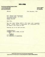 Appointmant Letter for FM Tubes TATA