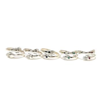 Gemstone Hugging Hand Rings