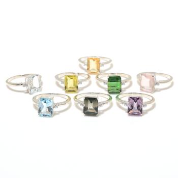 Gemstone Radiant Rings
