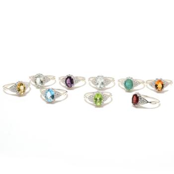 Oval Cut Gemstone Rings