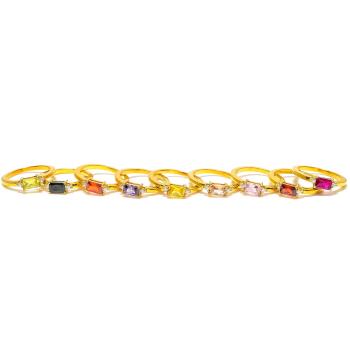 Rectangle Shape Gemstone Rings