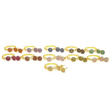 Round Shape Sterling Silver Gemstone Earrings