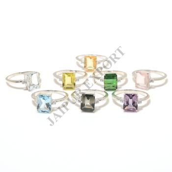 Gemstone Radiant Rings