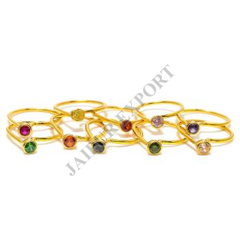 Gold Plated Gemstone Rings