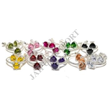 Heart Shape Gemstone Stud Earrings