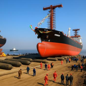 Ship Rolling Air Balloon for Launching & Docking in Shipyard