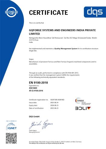AS9100:D Certificate