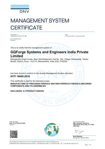 IATF 16949:2016 Certificate
