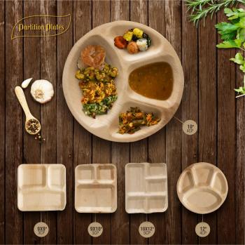 Areca Palm Leaf Compartment Plates