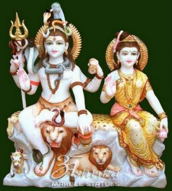 Marble Shiv & Parivar Statue