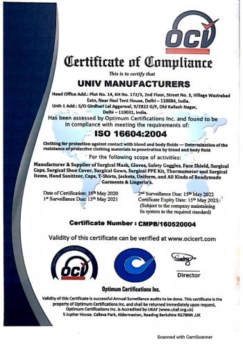 Certificate of Compilance