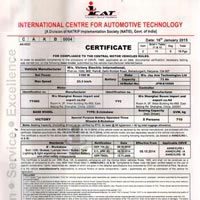 Certificate of National Centre for Automotive Technology