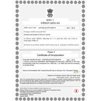 Certificate of Incorporation Swisser Instruments Private Limited