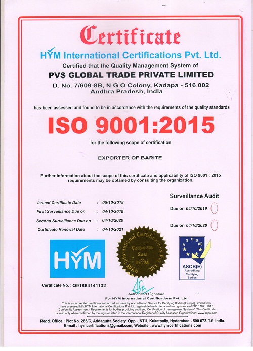 PVS GLOBAL TRADE - ISO Certificate