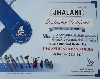 Jhalani Dealership Certificate