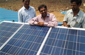 300 Watt peak Solar DC System installed in 2013 in a Forest area at Tadiparti, Anantapur District