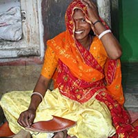 Woman Artisan Making Ethnic Leather Footwear