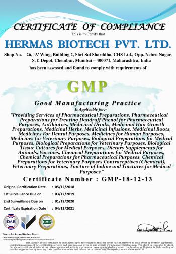 GMP Compliance Certificate