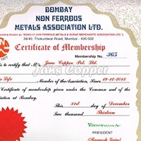 Bombay Non Ferrous Metal Exchange – Member Since - 2013