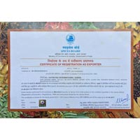 Certificate of Registration as Exporter
