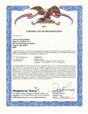 USFDA Certificate