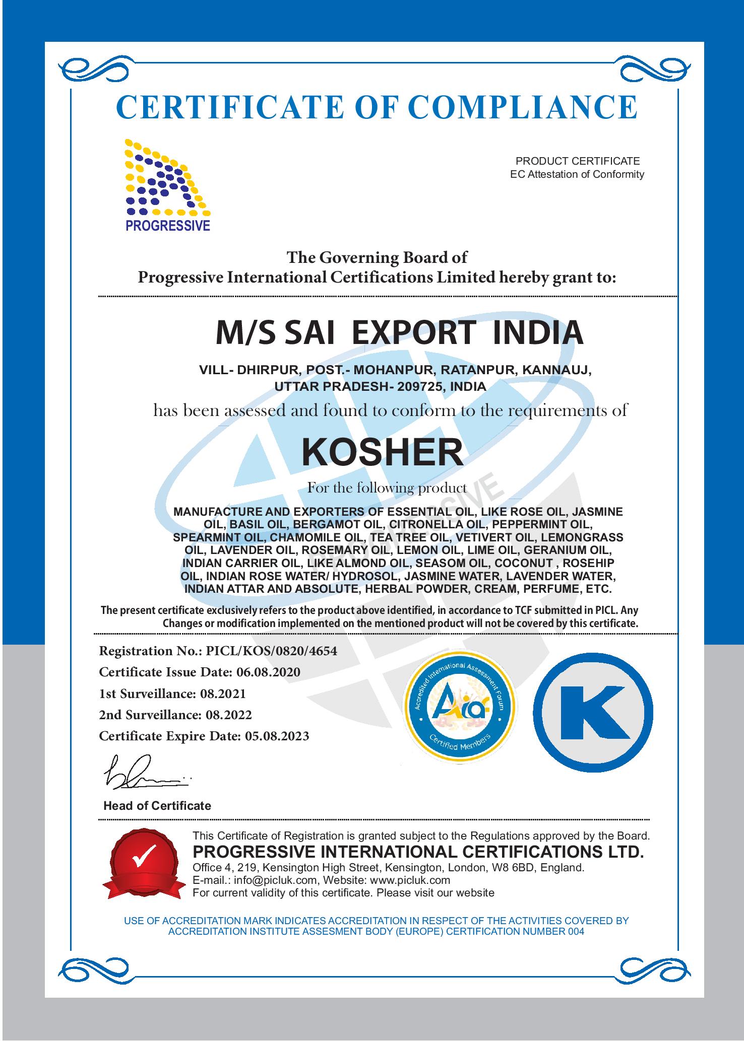 Sai Export India  KOSHER