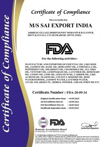 Sai Export India FDA