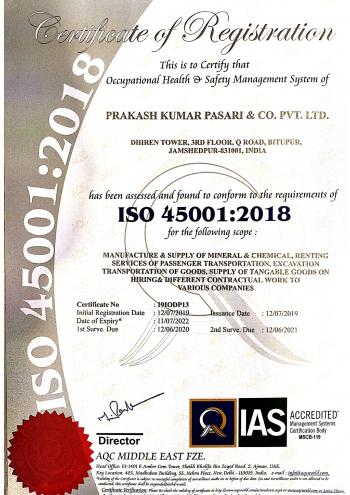 ISO: 45001 Certificate