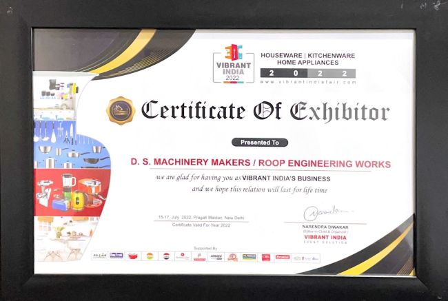 Certificate Of Exhibitor
