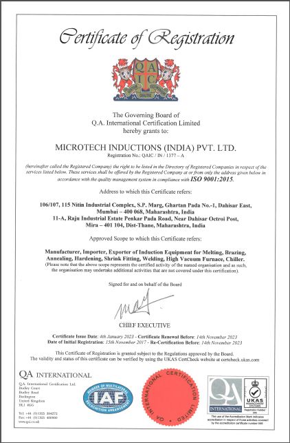 ISO 9001 - 2015 Certificate