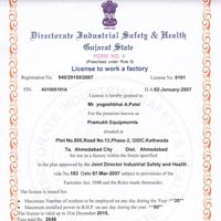 Certificate of Licence to Work a Factory