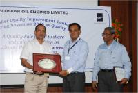 Quality Award Received from Kirloskar Oil Engines Ltd.