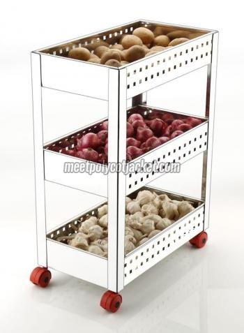 Stainless Steel Perforated Vegetable Trolley