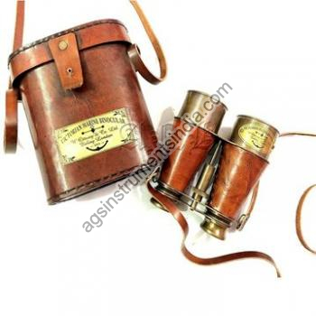 Brass Binocular with Leather Box
