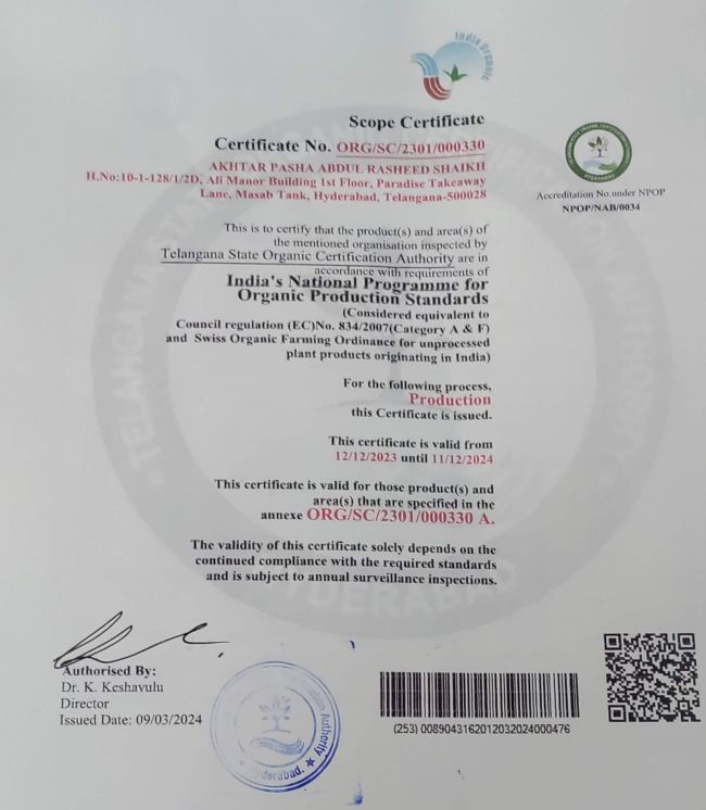 Scope Certificate