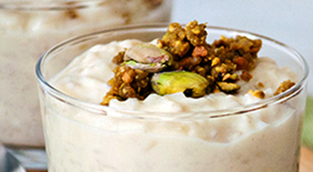 Chilled Banana & Pistachio Rice Pudding