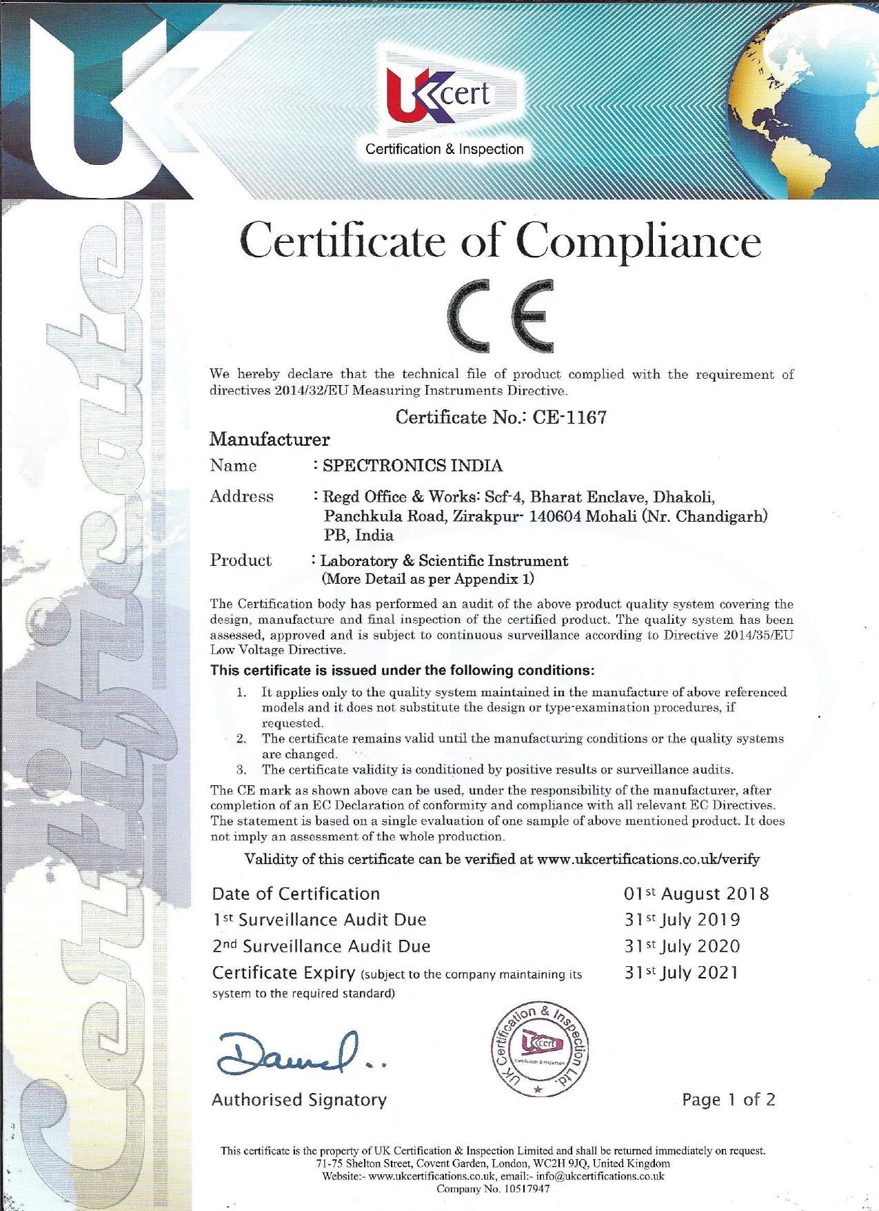 CE Certificate 01