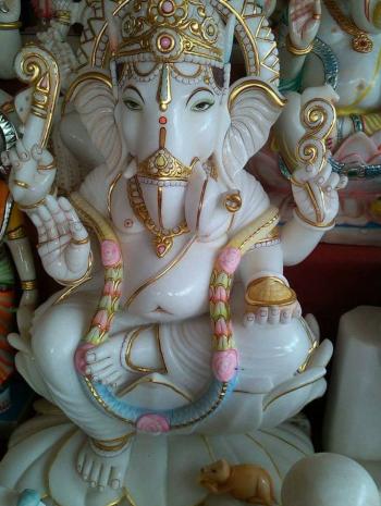 White Marble Ganesh Statue