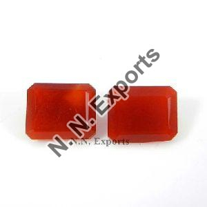 Red Onyx Faceted Gemstone