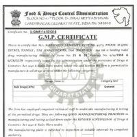 GMP. Certificate