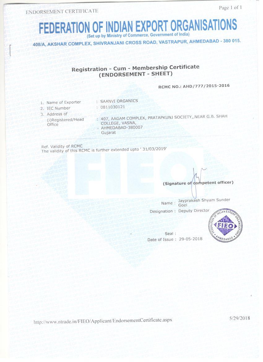 FIEO Certificate 2018-2019