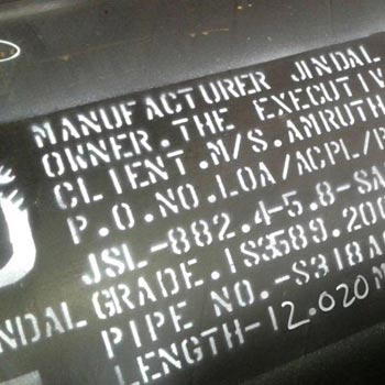 GGR Stencil Markings On Large Outer Diameter Saw Pipes