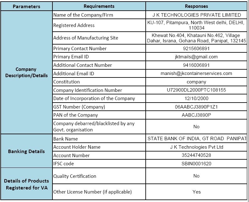 1. Authentication of Vendor Profile