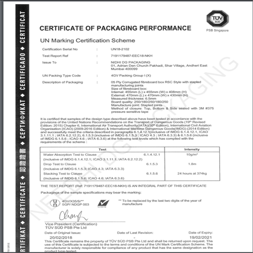 CERTIFICATE OF UN X-35